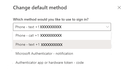 Security Info page opened with Change circled near the middle of the page